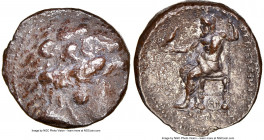 MACEDONIAN KINGDOM. Alexander III the Great (336-323 BC). AR tetradrachm (26mm, 17.30 gm, 9h). NGC VF 2/5 - 2/5, edge chip. Posthumous issue of Sardes...
