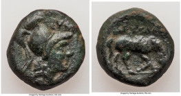 THESSALY. Thessalian League. Ca. mid-late 1st century BC. AE chalkous or hemiobol (16mm, 4.76 gm, 1h). Choice Fine. Eubiotos and Philoxenos, magistrat...
