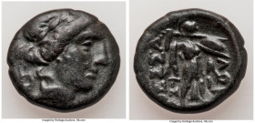 THESSALY. Thessalian League. Ca. Mid-late 2nd century BC. AE denomination B (20mm, 7.99 gm, 1). Choice Fine. Tima–, magistrate. Laureate head of Apoll...
