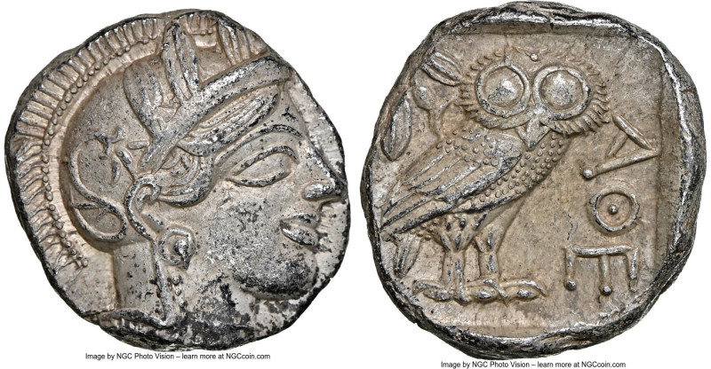 ATTICA. Athens. Ca. 440-404 BC. AR tetradrachm (24mm, 17.15 gm, 1h). NGC Choice ...