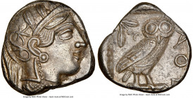 ATTICA. Athens. Ca. 440-404 BC. AR tetradrachm (24mm, 17.16 gm, 8h). NGC Choice AU 5/5 - 2/5. Mid-mass coinage issue. Head of Athena right, wearing ea...