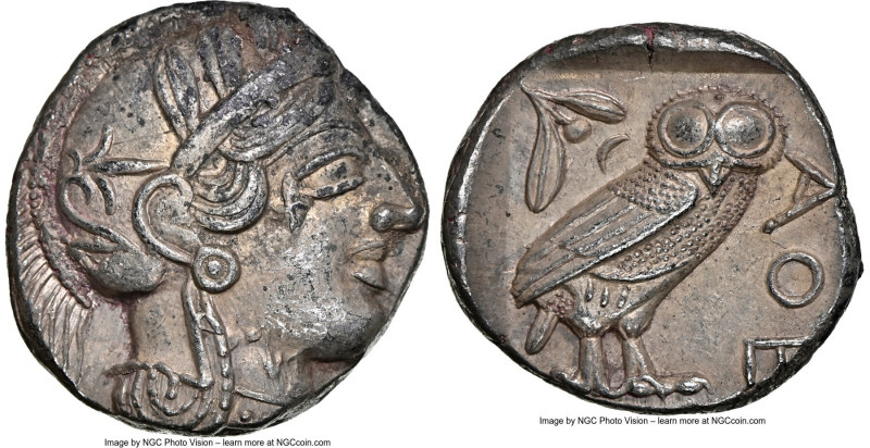 ATTICA. Athens. Ca. 440-404 BC. AR tetradrachm (24mm, 17.17 gm, 8h). NGC Choice ...