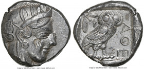 ATTICA. Athens. Ca. 440-404 BC. AR tetradrachm AU NGC (24mm, 17.17 gm, 12h). NGC AU 5/5 - 2/5, countermark. Mid-mass coinage issue. Head of Athena rig...