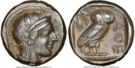 ATTICA. Athens. Ca. 440-404 BC. AR tetradrachm (23mm, 17.14 gm, 7h). NGC Choice XF 5/5 - 4/5, Full Crest. Mid-mass coinage issue. Head of Athena right...