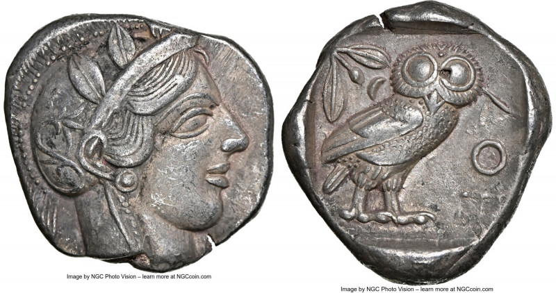 ATTICA. Athens. Ca. 440-404 BC. AR tetradrachm (25mm, 17.09 gm, 8h). NGC Choice ...