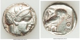 ATTICA. Athens. Ca. 440-404 BC. AR tetradrachm (22mm, 17.15 gm, 7h). About XF. Mid-mass coinage issue. Head of Athena right, wearing earring, necklace...