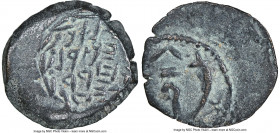 JUDAEA. Hasmoneans. Alexander Jannaeus (103-76 BC). AE prutah (14mm, 1.88 gm, 1h). NGC Choice VF 3/5 - 4/5. Yehonatan the High Priest and the Council ...