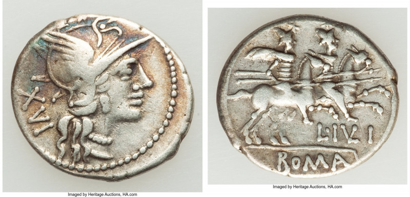 L. Julius (ca. 141 BC). AR denarius (20mm, 3.49 gm, 5h). Choice VF. Rome. Head o...