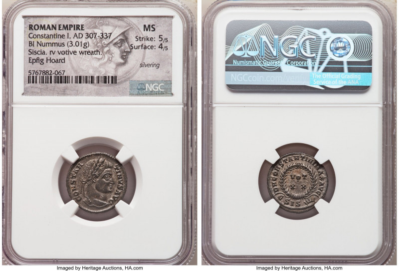 Constantine I the Great (AD 307-337). AE3 or BI nummus (19mm, 3.01 gm, 12h). NGC...