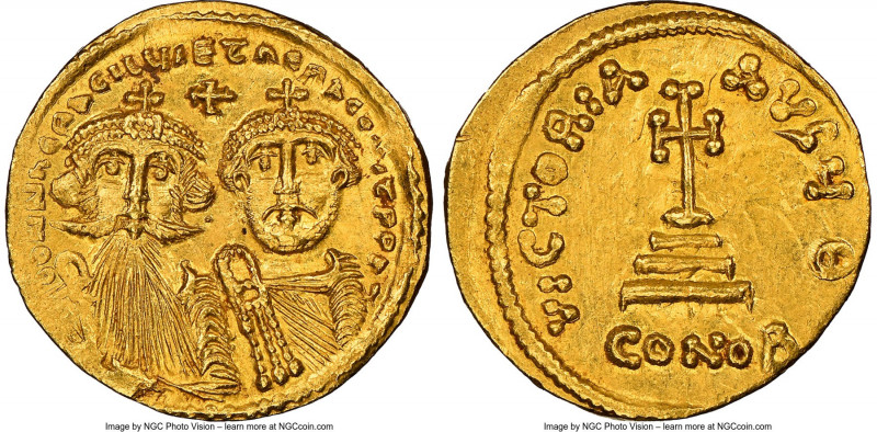 Heraclius (AD 610-641), and Heraclius Constantine. AV solidus (20mm, 4.50 gm, 6h...