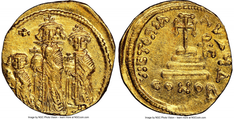 Heraclius (AD 610-641), with Heraclius Constantine and Heraclonas, as Caesar. AV...