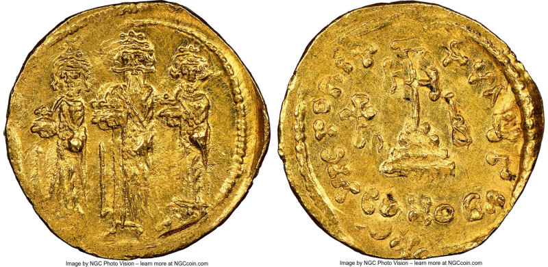 Heraclius (AD 610-641), with Heraclius Constantine and Heraclonas. AV solidus (2...