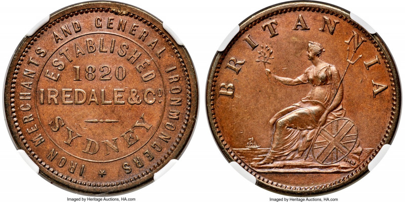 Sydney. Iredale & Co. "Iron Merchants and General Ironmongers" Penny Token ND (1...