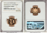 Republic gold Proof 50 Colones 1971 PR69 Ultra Cameo NGC, KM144. Mintage: 3,530. AGW 0.1707 oz. 

HID09801242017

© 2020 Heritage Auctions | All R...
