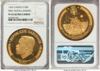 Republic gold Proof "First Moon Landing" 10000 Francs 1969-NI PR65 Ultra Cameo NGC, Numismatica Italiana mint, KM9, Fr-6. Mintage: 4,000. In celebrati...