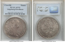 Augsburg. Free City Taler 1764-FH AU53 PCGS, Augsburg mint, KM183, Dav-1929. With the name and titles of Franz I. Lavender-gray toned. Ex. Irving Good...
