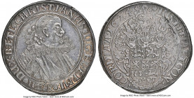 Brunswick-Lüneburg-Celle. Christian von Minden Taler 1624-HS AU58 NGC, Clausthal mint, KM9.18, Dav-6457. At the absolute cusp of Mint State, this admi...