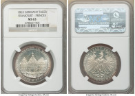 Frankfurt. Free City "Assembly of Princes" Taler 1863 MS63 NGC, KM372. Assembly of Princes commemorative. Popular type with detailed composition and s...
