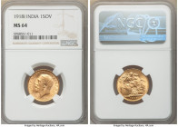 British India. George V gold Sovereign 1918-I MS64 NGC, Bombay mint, KM-A525. AGW 0.2354 oz. 

HID09801242017

© 2020 Heritage Auctions | All Righ...