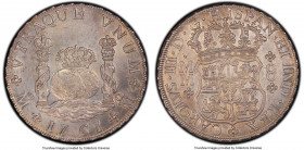 Charles III 8 Reales 1761 Mo-MM AU Details (Cleaning) PCGS, Mexico City mint, KM105. Tip of cross between H and I in legend. Lightly toned, residual l...