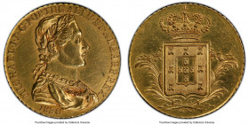 Miguel gold 6400 Reis (Peça) 1830 XF Details (Devices Engraved) PCGS, KM397. Mintage: 2,274. Two year type. AGW 0.4228 oz. 

HID09801242017

© 202...