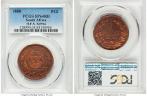 Orange Free State. Republic Specimen Pattern Penny 1888 SP64 Red and Brown PCGS, Berlin mint, KMX-Pn6. By L.C. Lauer. ORANJE VRYJSTAAT Coat of arms fl...
