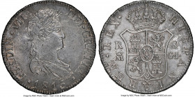 Ferdinand VII 8 Reales 1815 M-GJ MS62 NGC, Madrid mint, KM466.3, Cal-1269. Dot between "DEI GRATIA" type. An example that is both appealing in its own...