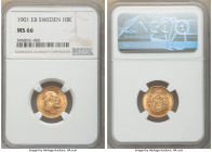 Oscar II gold 10 Kronor 1901-EB MS66 NGC, KM767. Rose-gold toning on satin surfaces. 

HID09801242017

© 2020 Heritage Auctions | All Rights Reser...