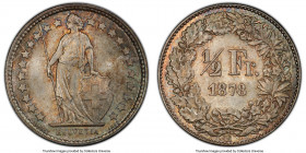 Confederation 1/2 Franc 1878-B MS64 PCGS, Bern mint, KM23, HMZ-2-1206c. A highly conditionally challenging early series date of a type whose productio...