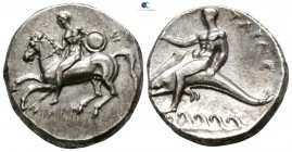 Calabria. Tarentum. ΦΙΛΩΝ (Philon), magistrate circa 302-280 BC. Nomos AR
