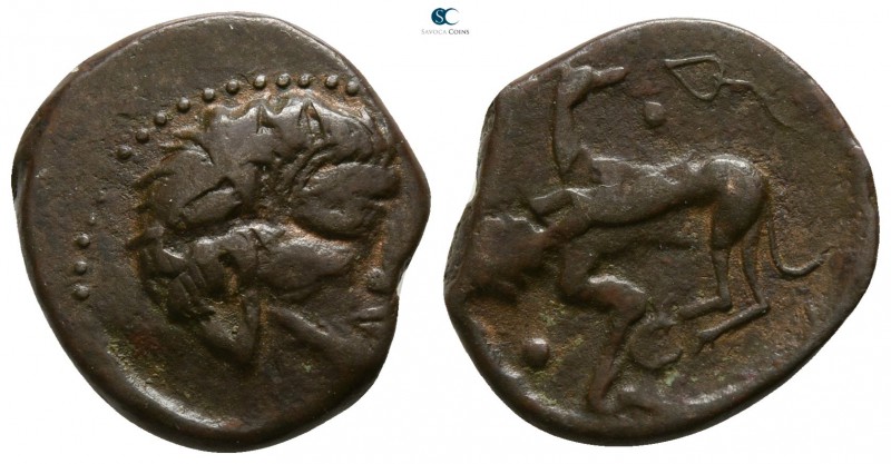 Sicily. Segesta circa 430-400 BC.
Onkia Æ

16mm., 3,15g.

Head of nymph Seg...