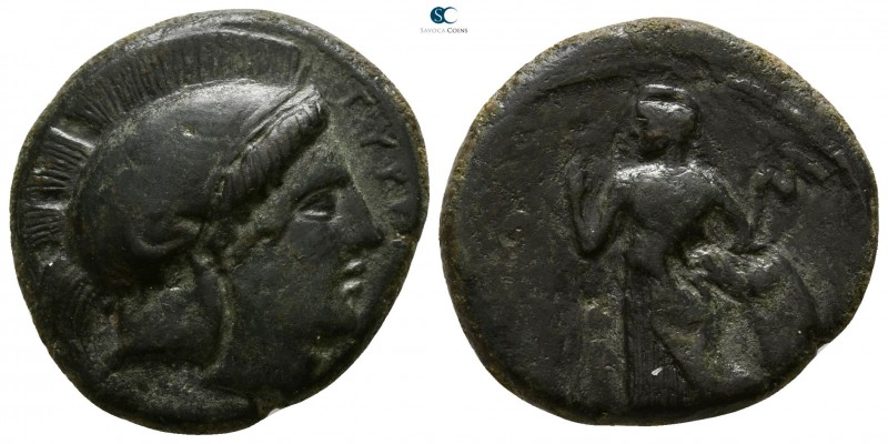 Sicily. Tyrrhenoi 390-380 BC.
Bronze Æ

21mm., 5,94g.

Helmeted head of Ath...