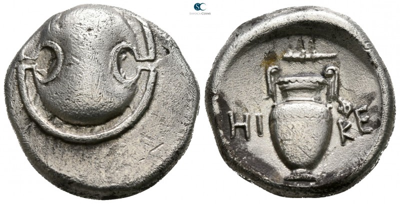 Boeotia. Thebes. HIKE, magistrate 390-382 BC.
Stater AR

22mm., 11,85g.

Bo...