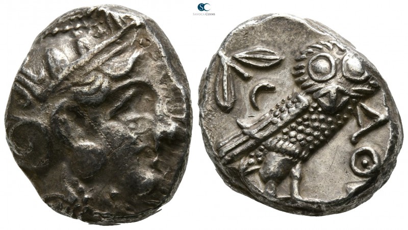 Attica. Athens circa 353-294 BC.
Tetradrachm AR

22mm., 17,26g.

Head of At...