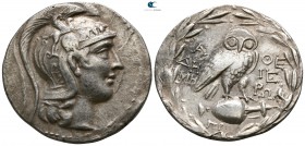 Attica. Athens. ΔΗΜΗ- (Deme-), ΙΕΡΩ- (Iero-), magistrates circa 196-187 BC. Tetradrachm AR. New Style coinage. Class II.