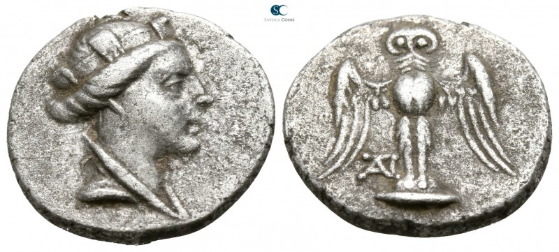 Pontos. Amisos circa 300-125 BC.
Drachm AR

16mm., 3,73g.

Turreted head of...