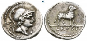 L. Rustius  76 BC. Rome. Denarius AR