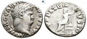 Nero AD 54-68, (struck circa AD 66-67). Rome. Denarius AR