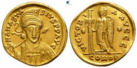 Anastasius I AD 491-518. Bononia. Solidus AV