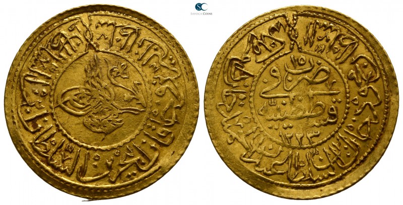 Mahmud II AD 1808-1839. Ottoman
Cedid Adli AV

21mm., 2,40g.

Tughra / Arab...