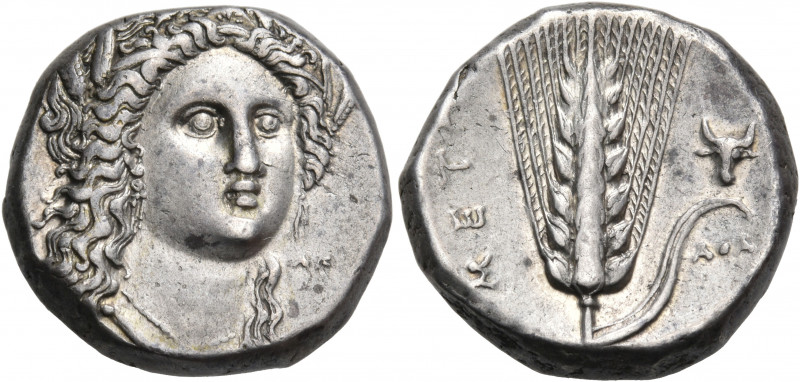 LUCANIA. Metapontum. Circa 330-290 BC. Nomos (Silver, 19 mm, 7.90 g, 3 h), struc...