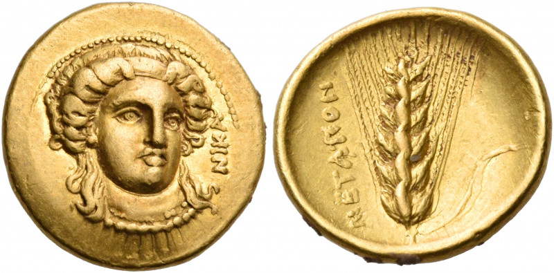 LUCANIA. Metapontum. Circa 302 BC. Third stater (Gold, 15 mm, 2.62 g, 3 h), Acha...