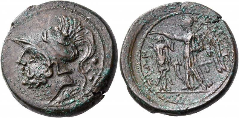 BRUTTIUM. The Brettii. Circa 214-211 BC. Double or Didrachm (Bronze, 27 mm, 15.6...
