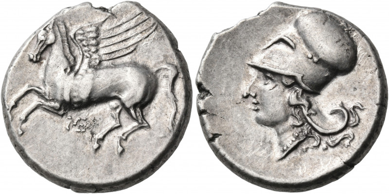BRUTTIUM. Medma. 4th century BC. Stater (Silver, 21 mm, 8.53 g, 12 h). Pegasos f...