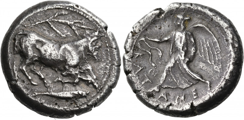 SICILY. Katane. Circa 461-450 BC. Tetradrachm (Silver, 27 mm, 16.98 g, 10 h), di...