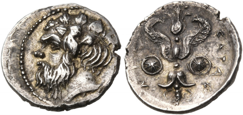 SICILY. Katane. Circa 415/3-404 BC. Litra (Silver, 13.5 mm, 0.86 g, 8 h). Head o...