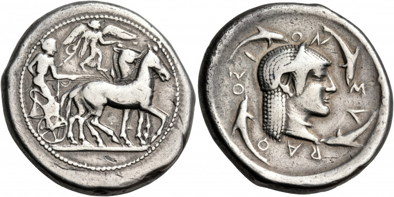 SICILY. Syracuse. Deinomenid Tyranny, 485-466 BC. Tetradrachm (Silver, 27 mm, 17...