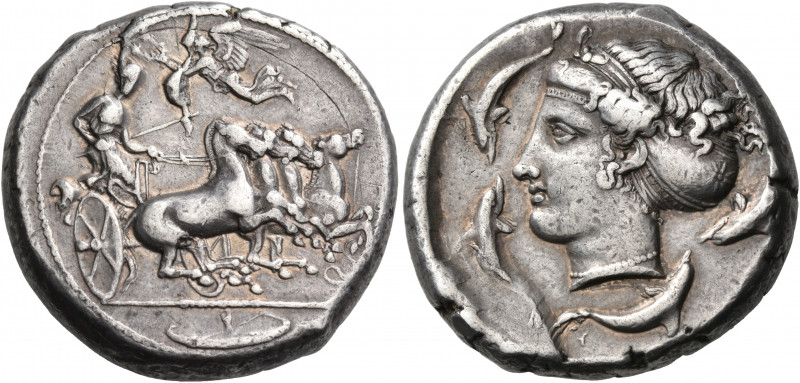 SICILY. Syracuse. Second Democracy, 466-405 BC. Tetradrachm (Silver, 25 mm, 17.2...