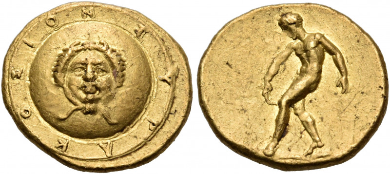 SICILY. Syracuse. Second Democracy, 466-405 BC. Tetralitron (Gold, 14.5 mm, 3.50...