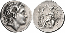 KINGS OF THRACE. Lysimachos, 305-281 BC. Tetradrachm (Silver, 21.5 mm, 17.13 g, 9 h), Amphipolis, 288/7-282/1. Diademed head of Alexander the Great to...